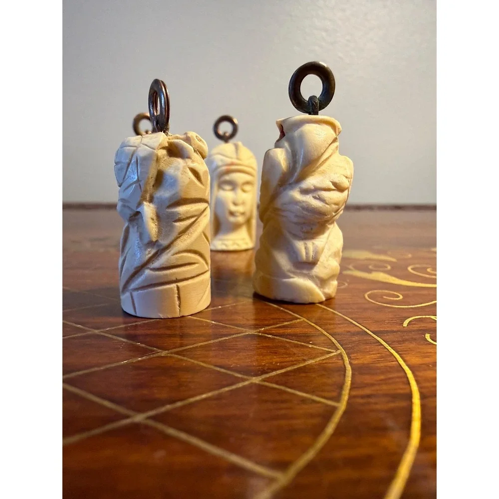 Vintage Austrian Carved Bone Place Card Holders Set of 12‎ Figural Table Pieces
